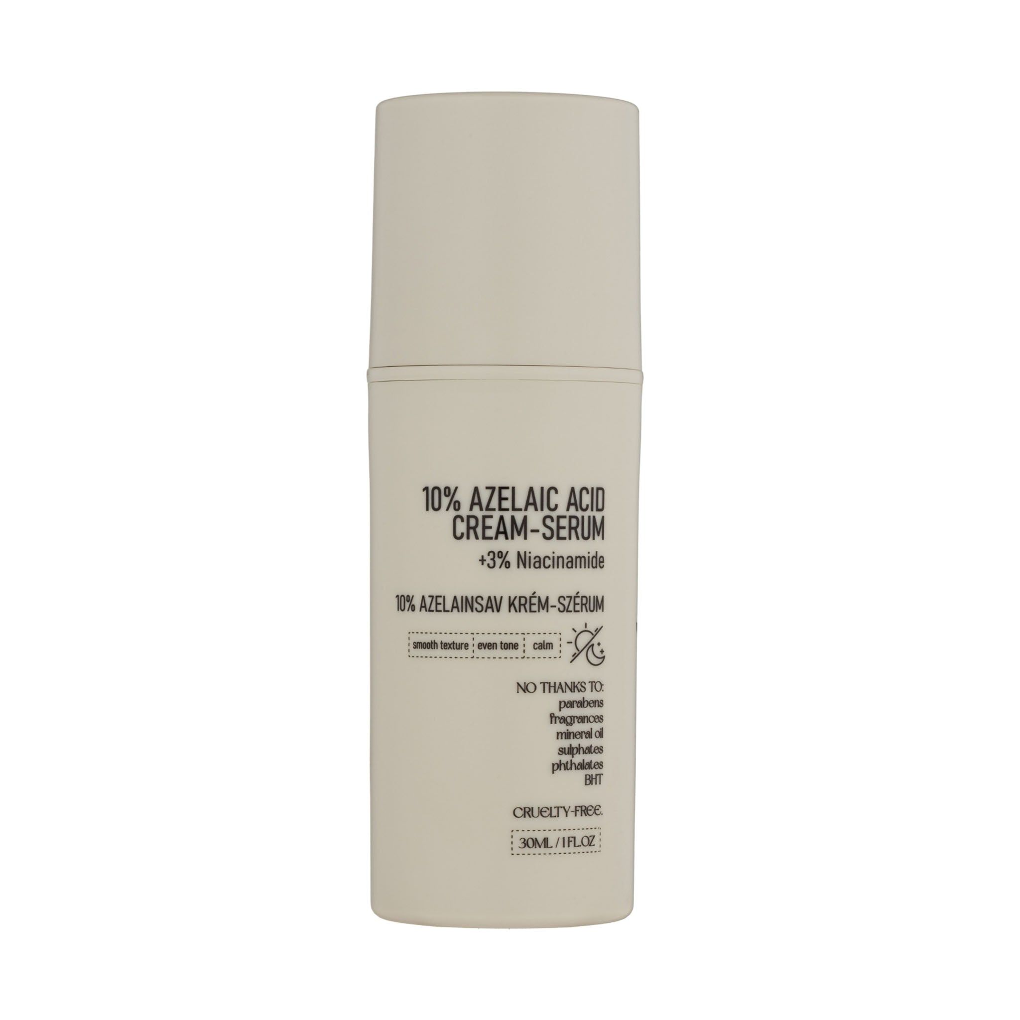 10% Azelainsäure Cream-Serum, 30ml Flasche, mit Pipette.