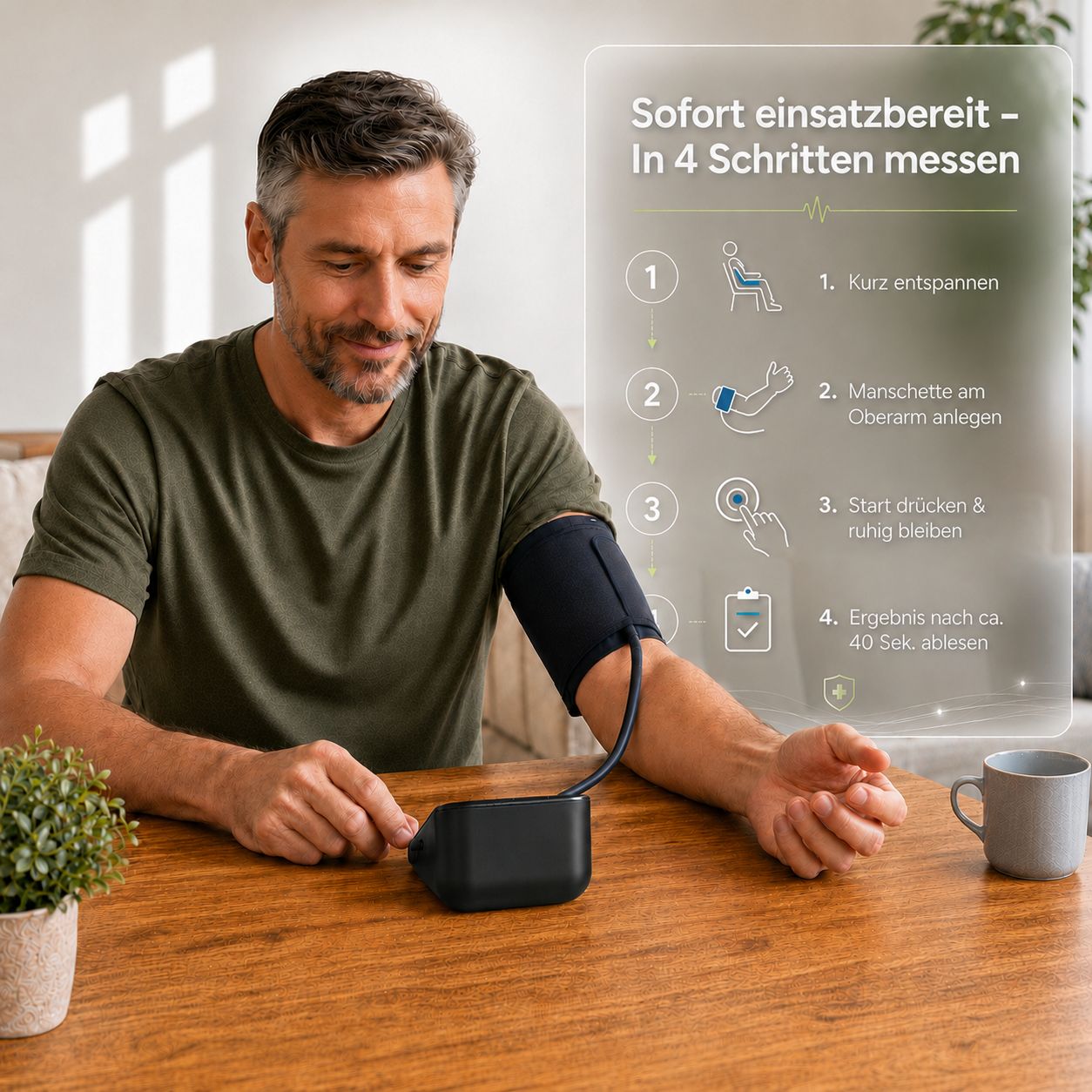 Health Press Blutdruckmessgerät Oberarm – Digitales Blutdruckmessgeraet mit Manschette