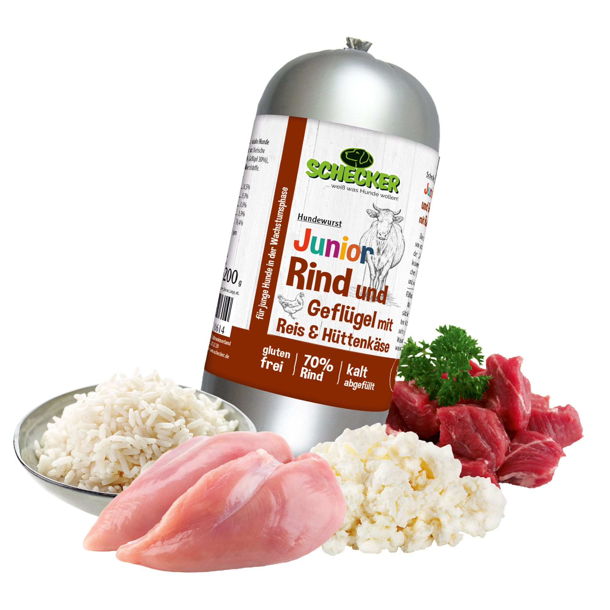 Schecker - Hundewurst Junior Rind und Geflügel