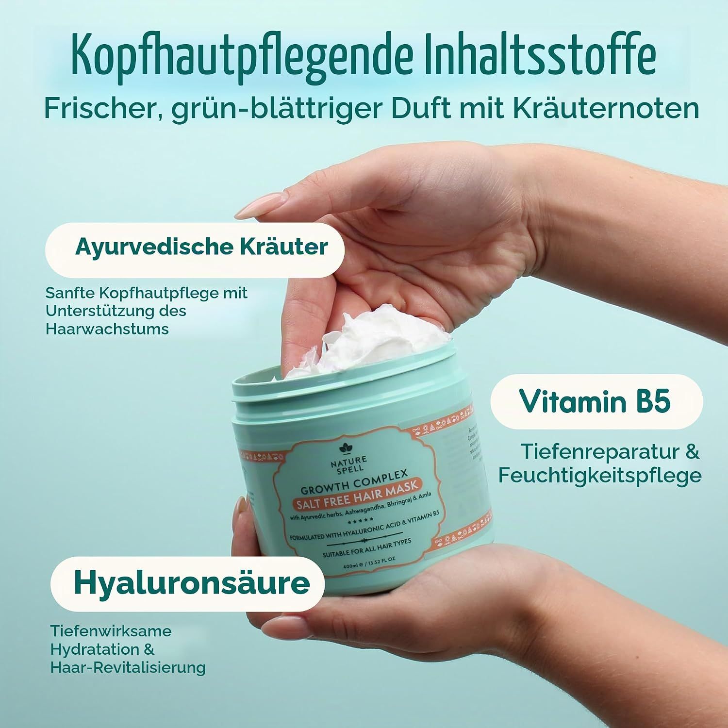 Frau mit langen, glänzenden Haaren, die die Vorteile der Haarkur hervorheben.