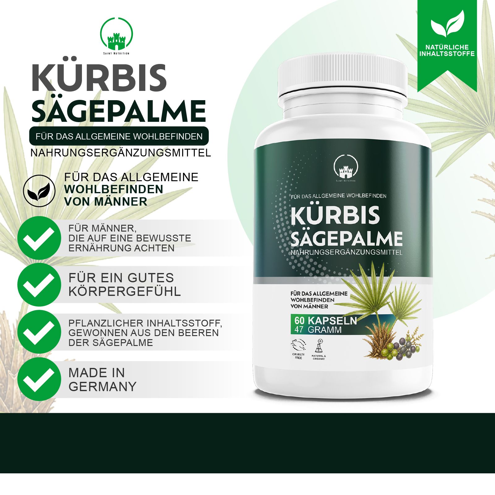 Saint Nutrition Kürbis Sägepalme Kapseln