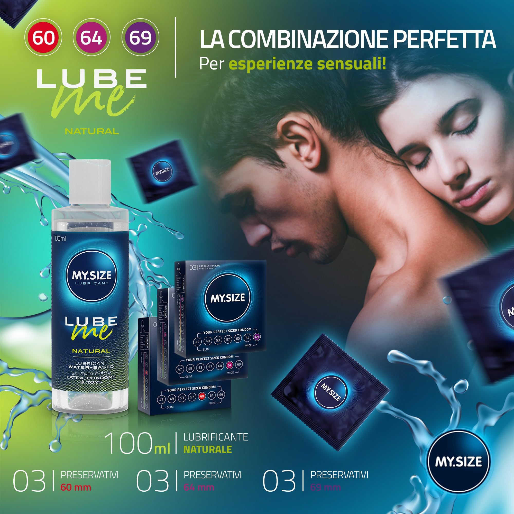 MY.SIZE Kondome + LUBE ME Natural Set