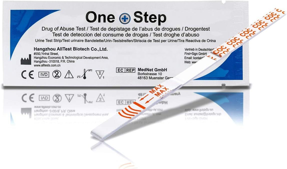 One+Step Kokain Drogentest-Schnelltest - Selbsttest mit hoher Sensitivität Cut-off: 100 ng/ml