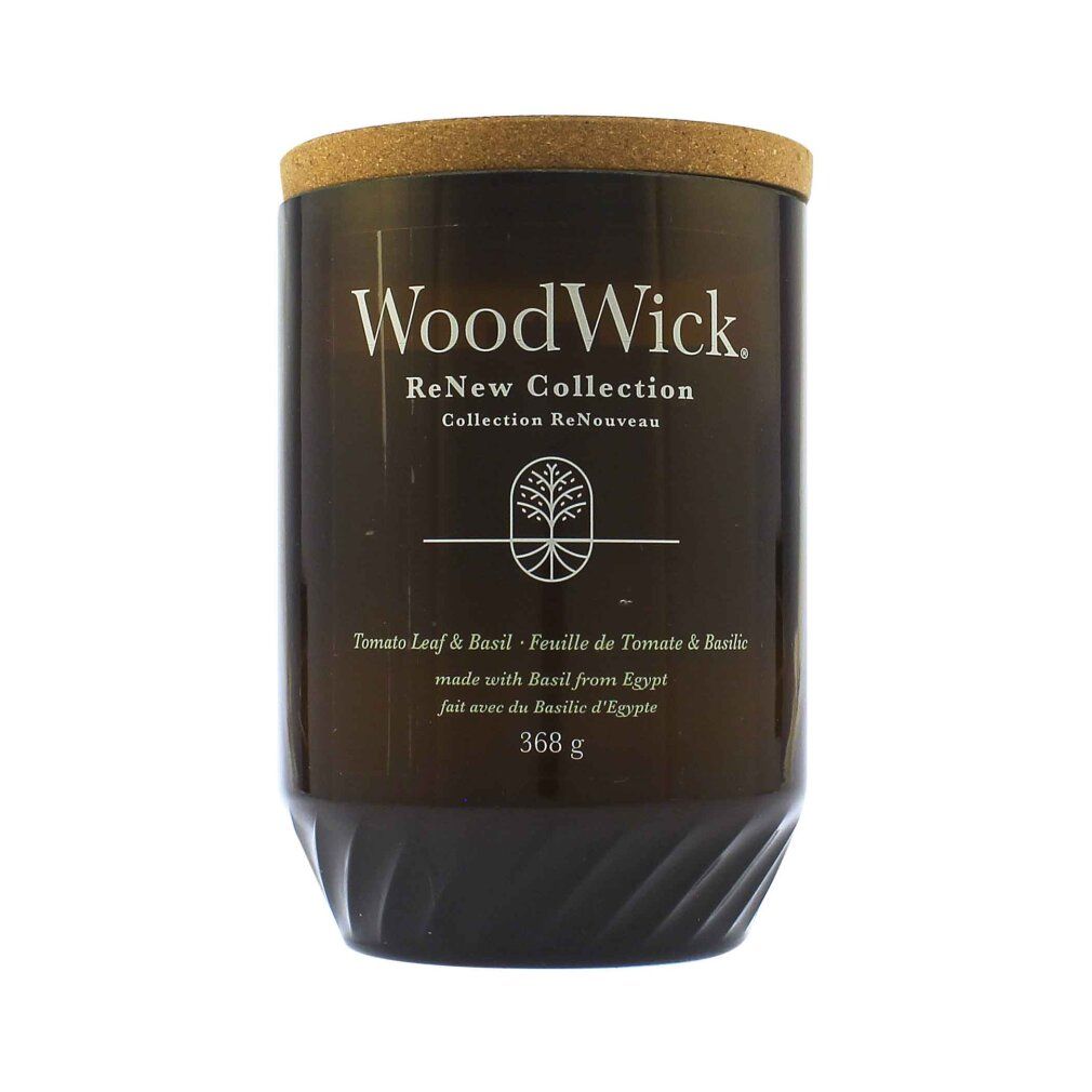 WoodWick ReNew Tomato Leaf & Basil Kerze groß