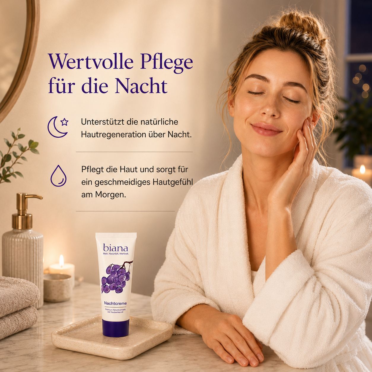 biana Nachtcreme – Premium Naturkosmetik mit Traubenkernöl OPC