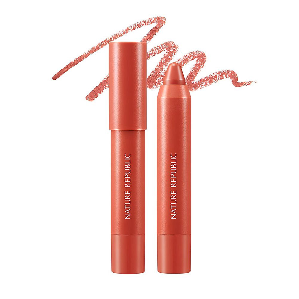 NATURE REPUBLIC By Flower Eco Crayon Lip Velvet Lipstick 05 Darjeeling Latte .