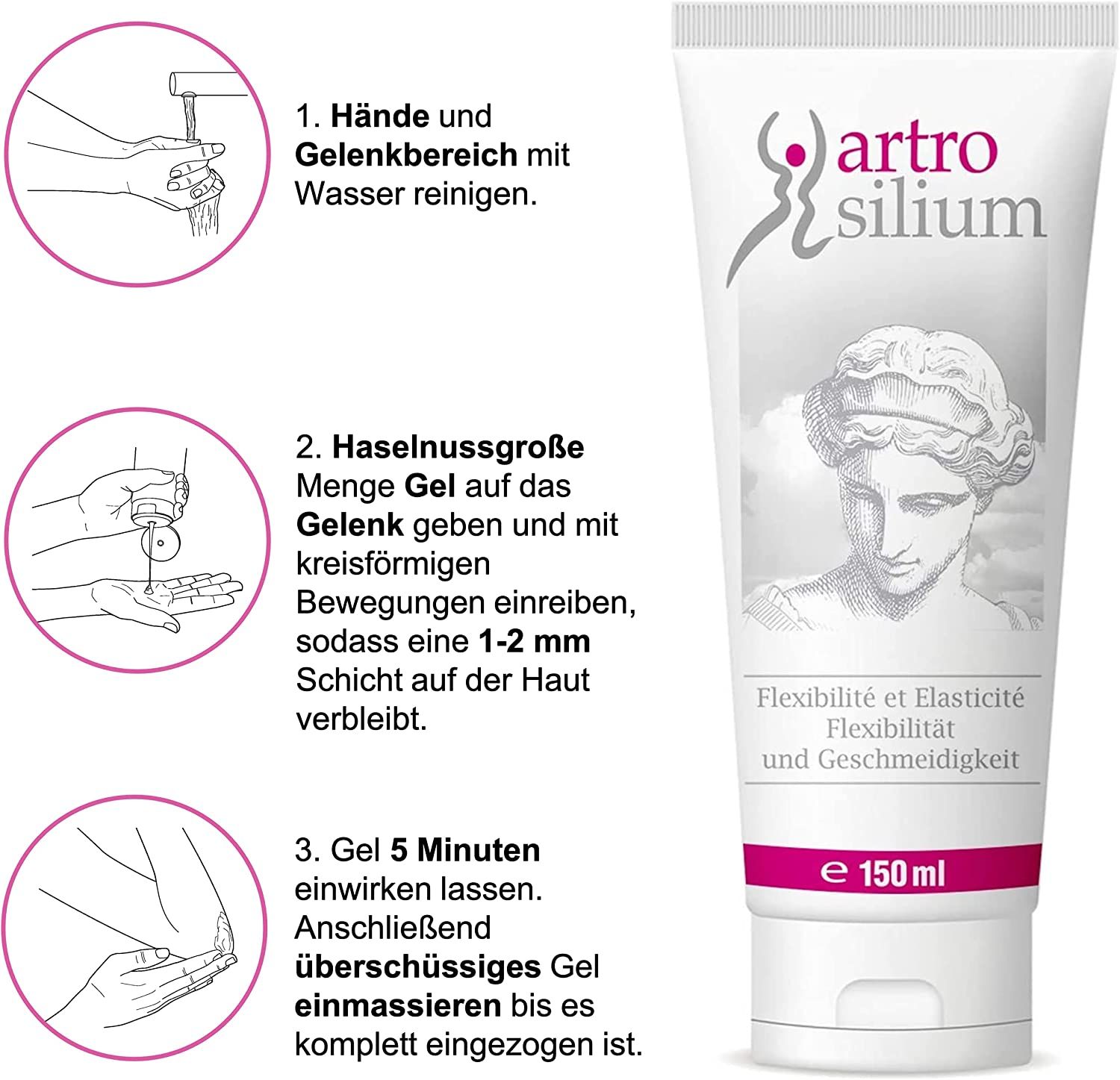 Artrosilium Organisches Silizium Gel - Silicium Gelenk Gel zum Einmassieren