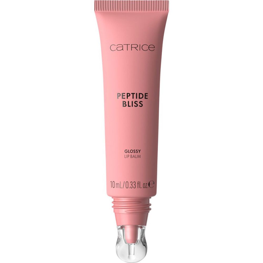 Rosa Tube mit transparentem Applikator. Aufschrift: Catrice, Peptide Bliss, Glossy Lip Balm. Inhalt: 10 ml.