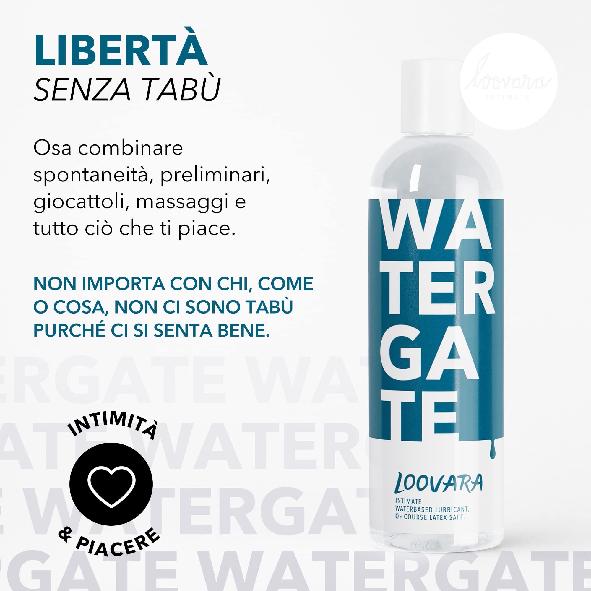 Loovara Watergate Gleitgel-Flasche, transparent, 250 ml, für Intimität und Vergnügen.