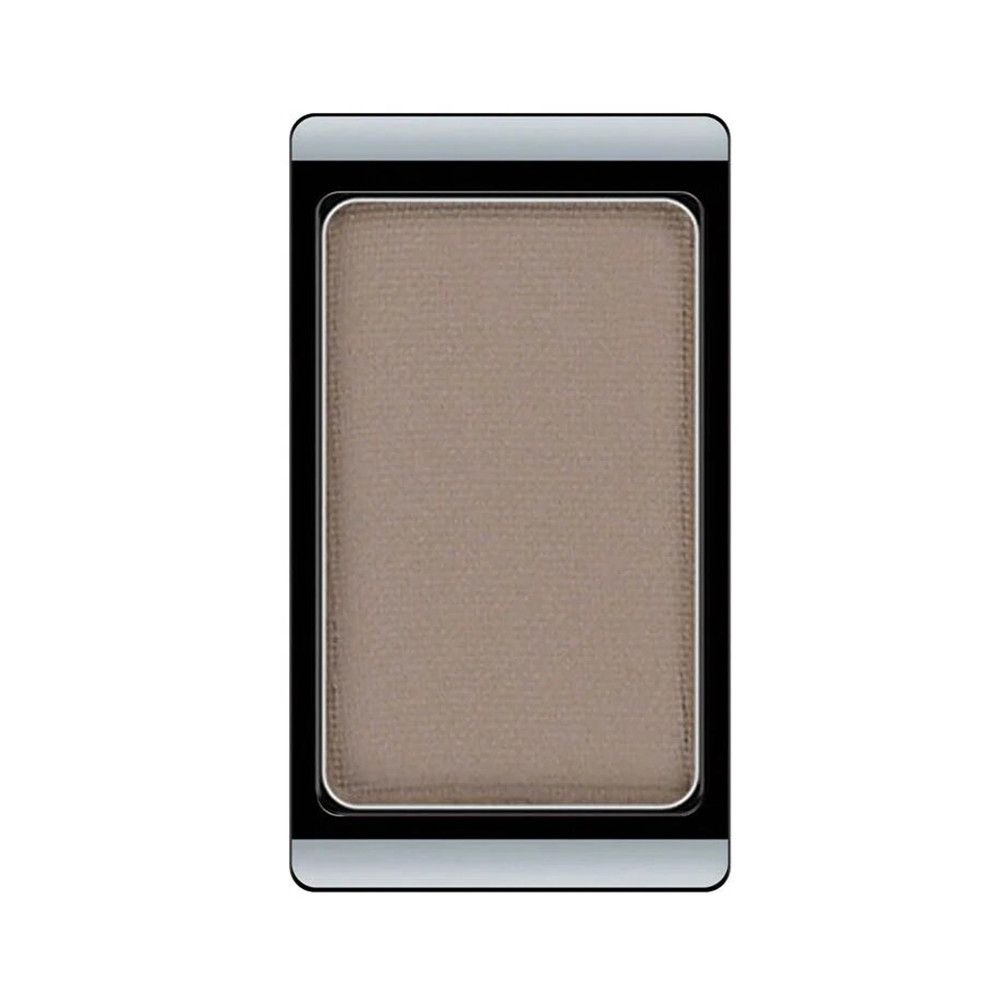 Artdeco Lidschatten Matt in rechteckigem, schwarzem Behälter mit silberfarbenem Rand. Graubrauner Farbton.