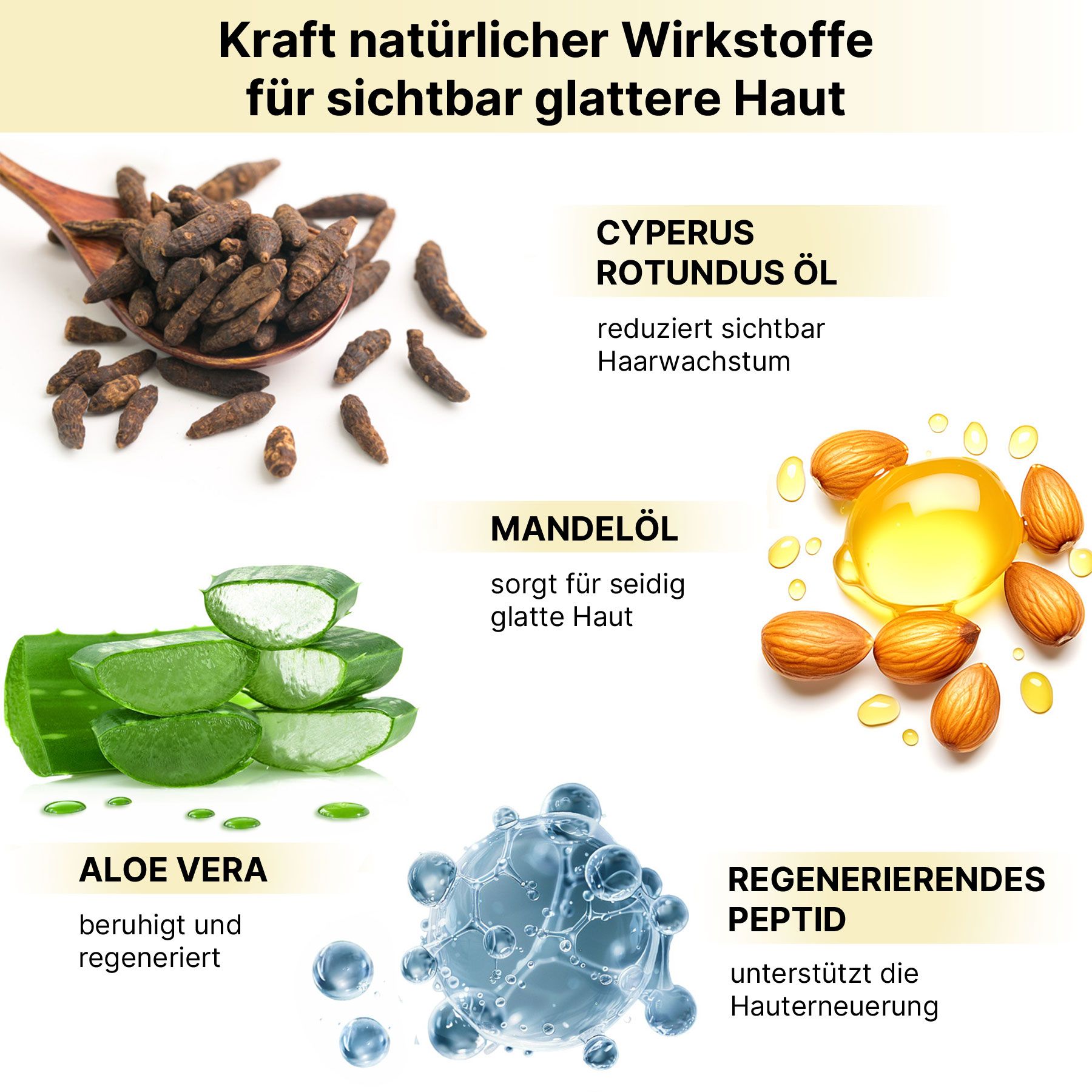 Aliver Cyperus Rotundus Öl Pflege zur Haarentfernung und Reduzierung Haarwachstum
