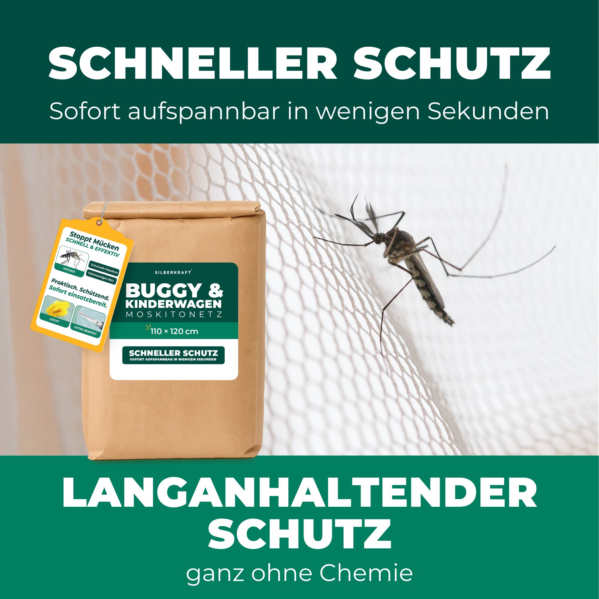 SILBERKRAFT Kinderwagen & Buggy Mückennetz