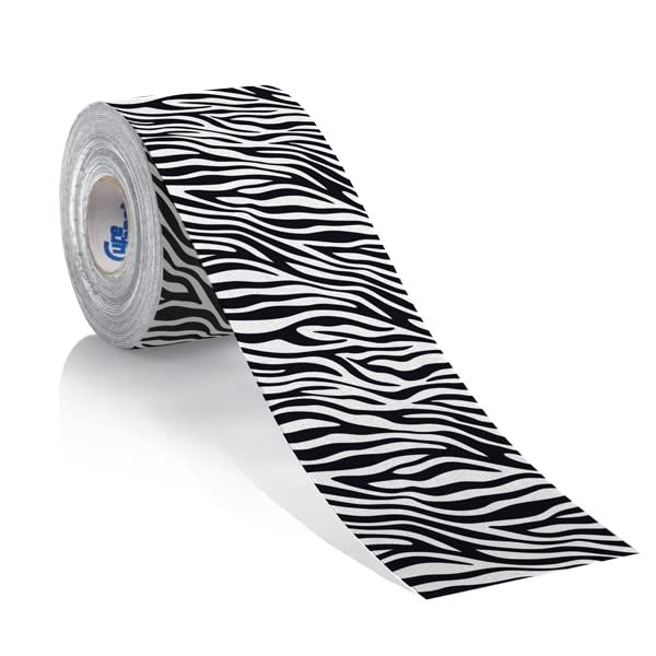 Rolle Zebra-Kinesiologie-Tape. Weißer Hintergrund.