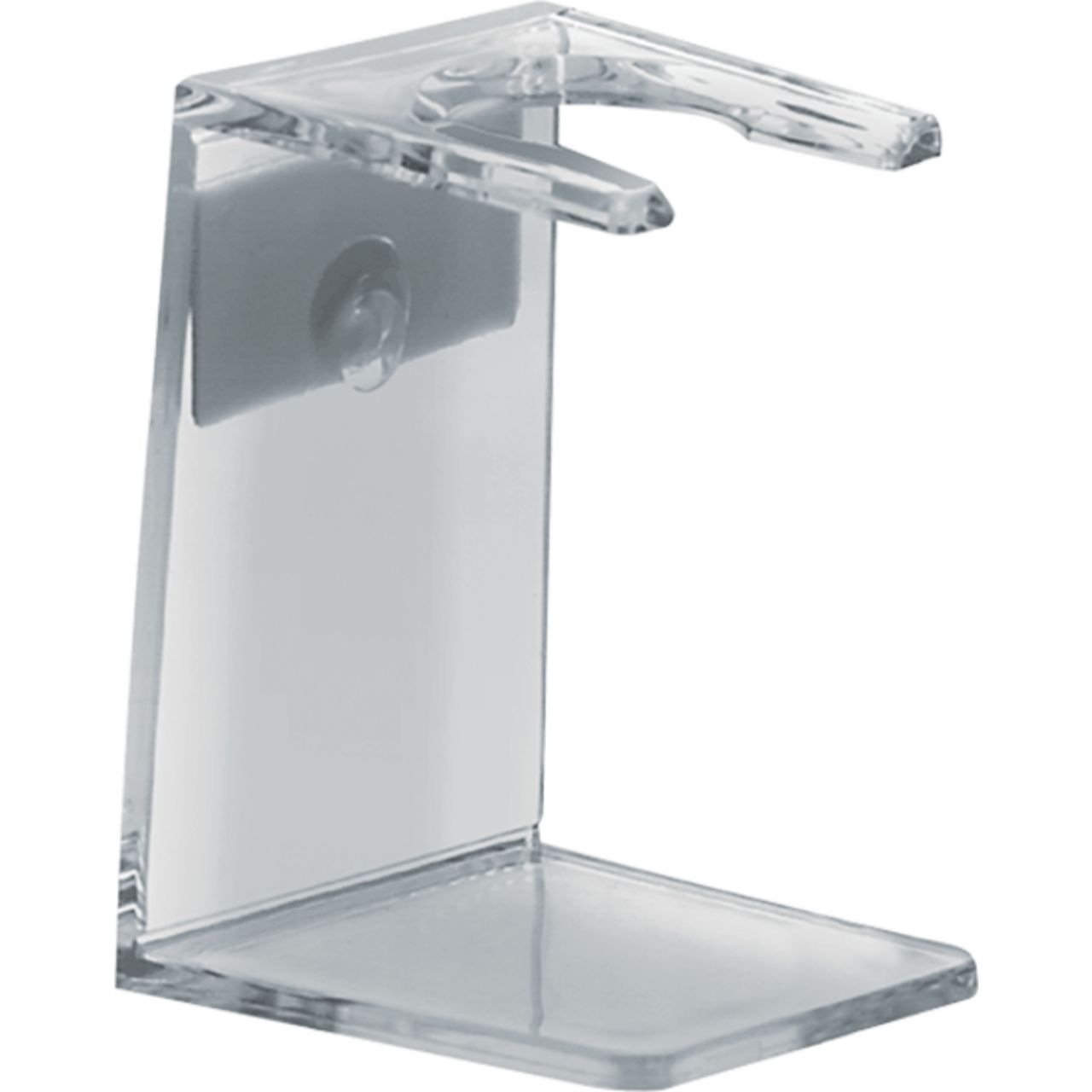 Klarer Acryl-Halter für Rasierpinsel mit U-förmiger Halterung.