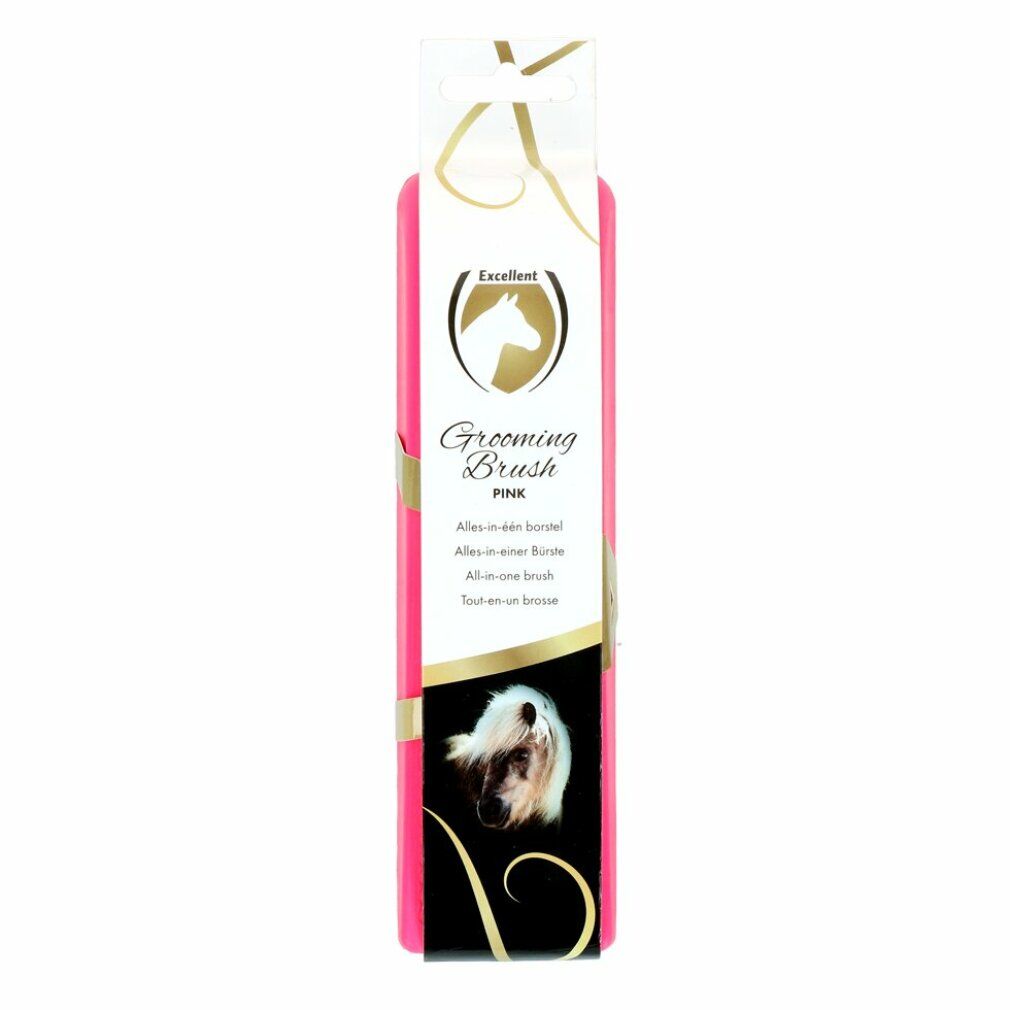 Excellent Horse Grooming Brush Medium rosa