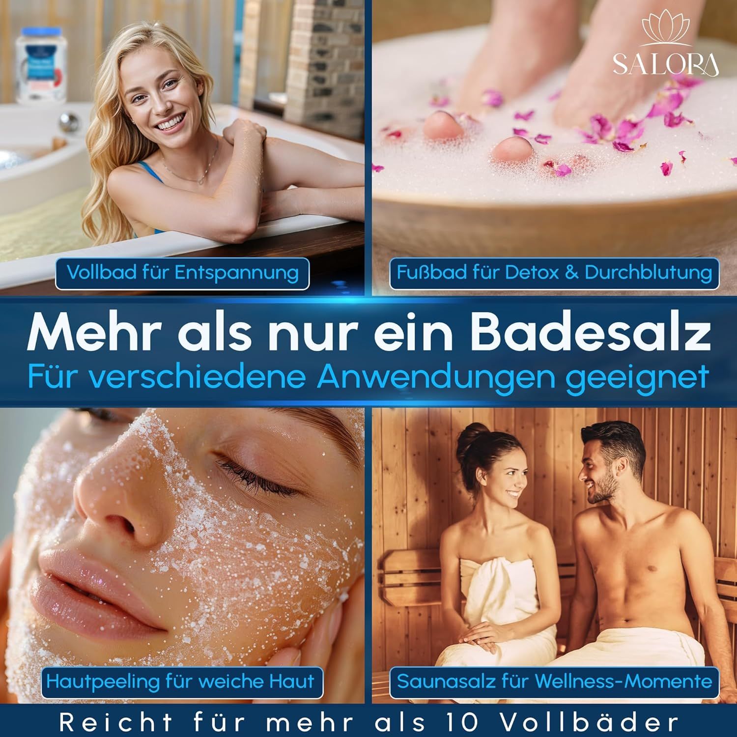 Salora ® Premium Totes Meer Badesalz aus Jordanien - 1150g