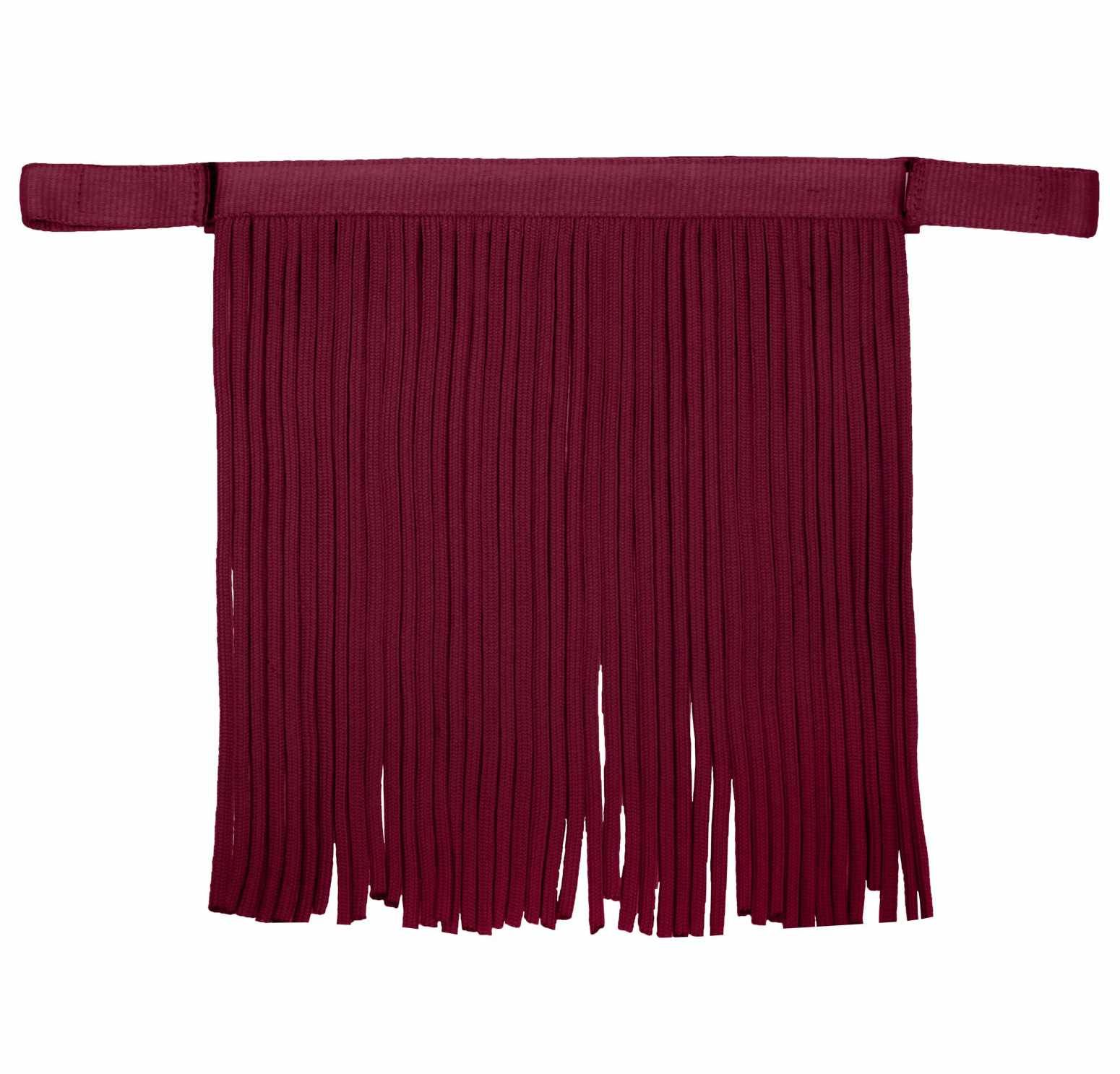 Fliegenfransenschutz Salon, Gr. Pony, bordeauxfarben. Mit Fransen und Befestigungsriemen.