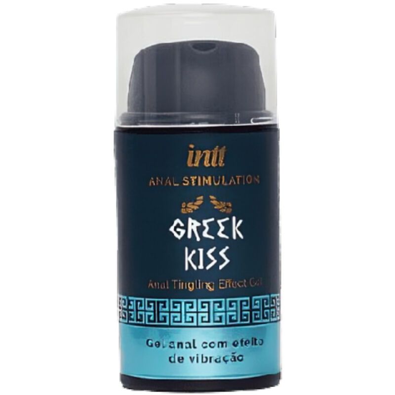 Flasche des INTT Greek Kiss Anal Stimulation Gels mit kühlendem und prickelndem Effekt.