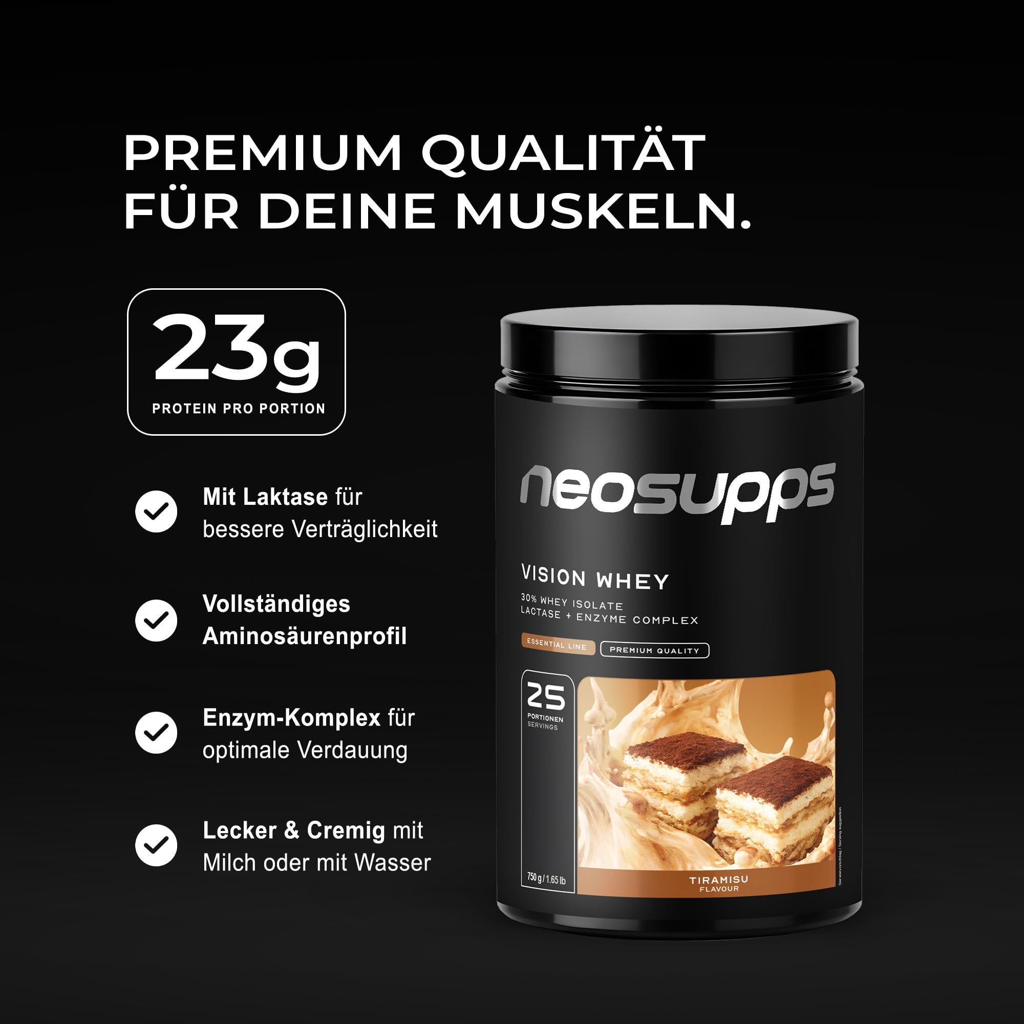 Neosupps Vision Whey Tiramisu, Eiweiss Protein Pulver