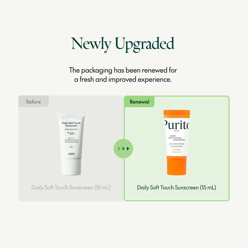 Vergleich von zwei Sonnencreme-Tuben. Links: alte Version. Rechts: neue Version mit orangefarbenem Deckel.