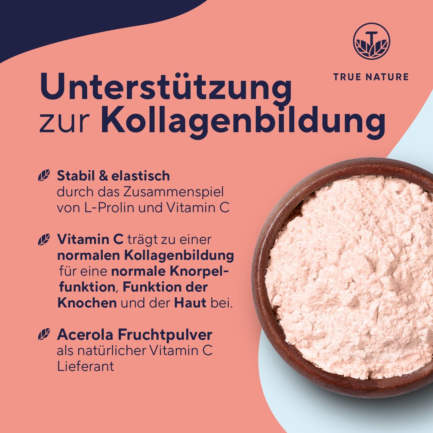TRUE NATURE® L-Prolin Kapseln - Mit Acerola & Vitamin C für die Kollagenbildung