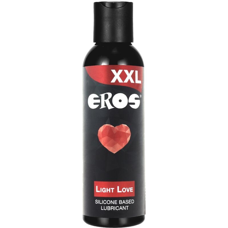 Eros XXL Light Love Gleitgel auf Wasserbasis in schwarzer Flasche mit rotem Herz-Symbol.