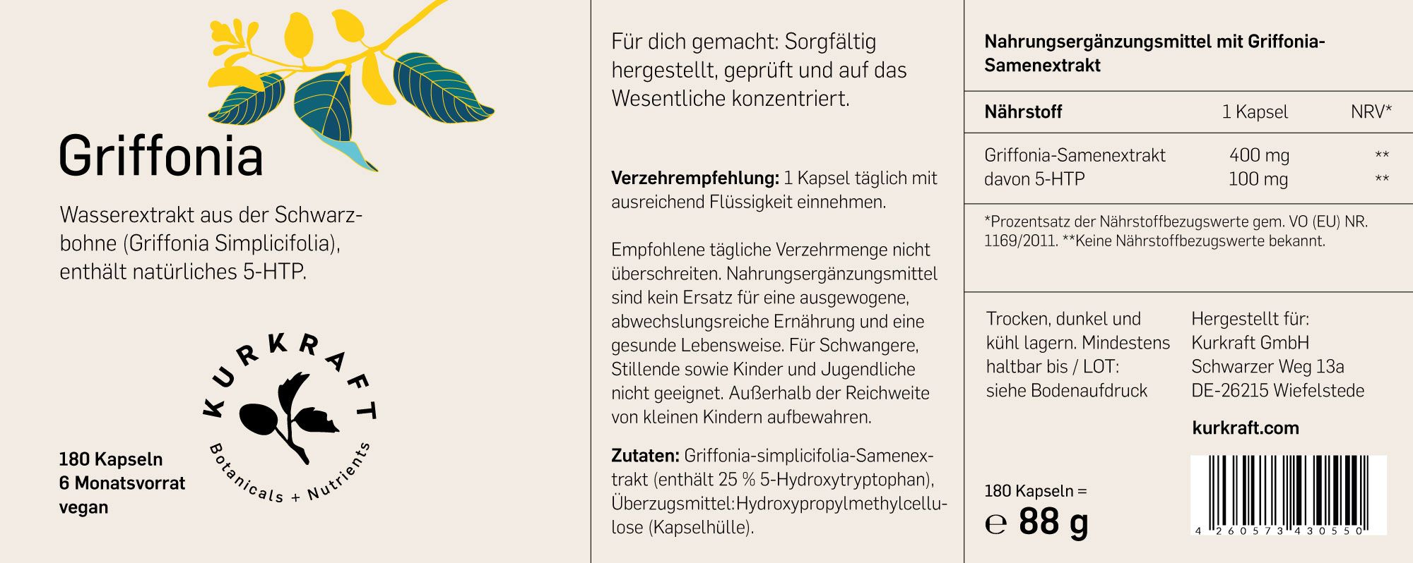 Kurkraft© Griffonia mit natürlichem 5-HTP