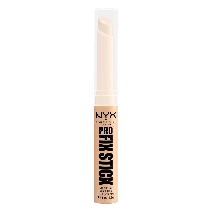 Korrekturstift mit transparenter Kappe. Auf dem Stift steht "NYX PROFESSIONAL MAKEUP PRO FIX STICK".