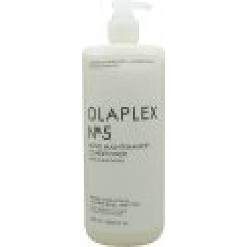 Beige Flasche mit Pumpe. Aufschrift: Olaplex N°5 Bond Maintenance Conditioner. 1000 ml.