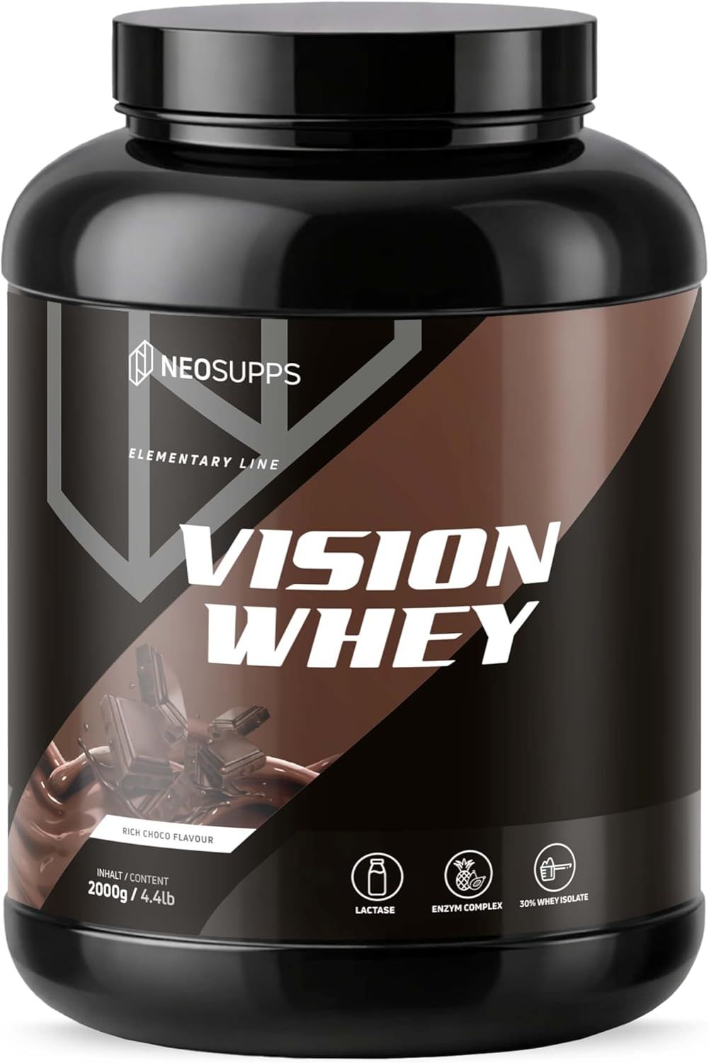 Neosupps Vision Whey Rich Choco, Protein Pulver,  zum Abnehmen & Muskelaufbau