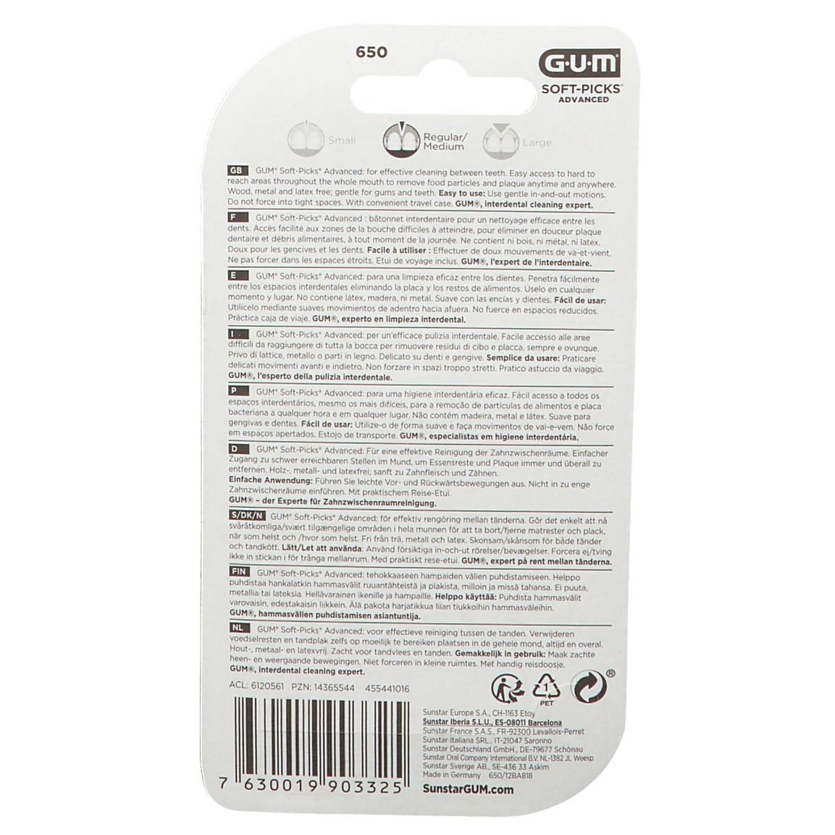 GUM® SOFT-PICKS® ADVANCED Medium Interdentalbürsten + Reise-Etui