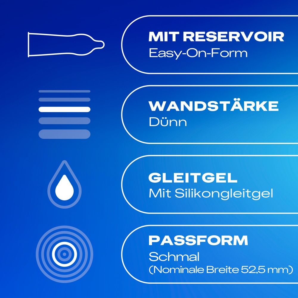 Durex Gefühlsecht Slim Fit Kondompackung (10 Stück) mit Einzelkondom.