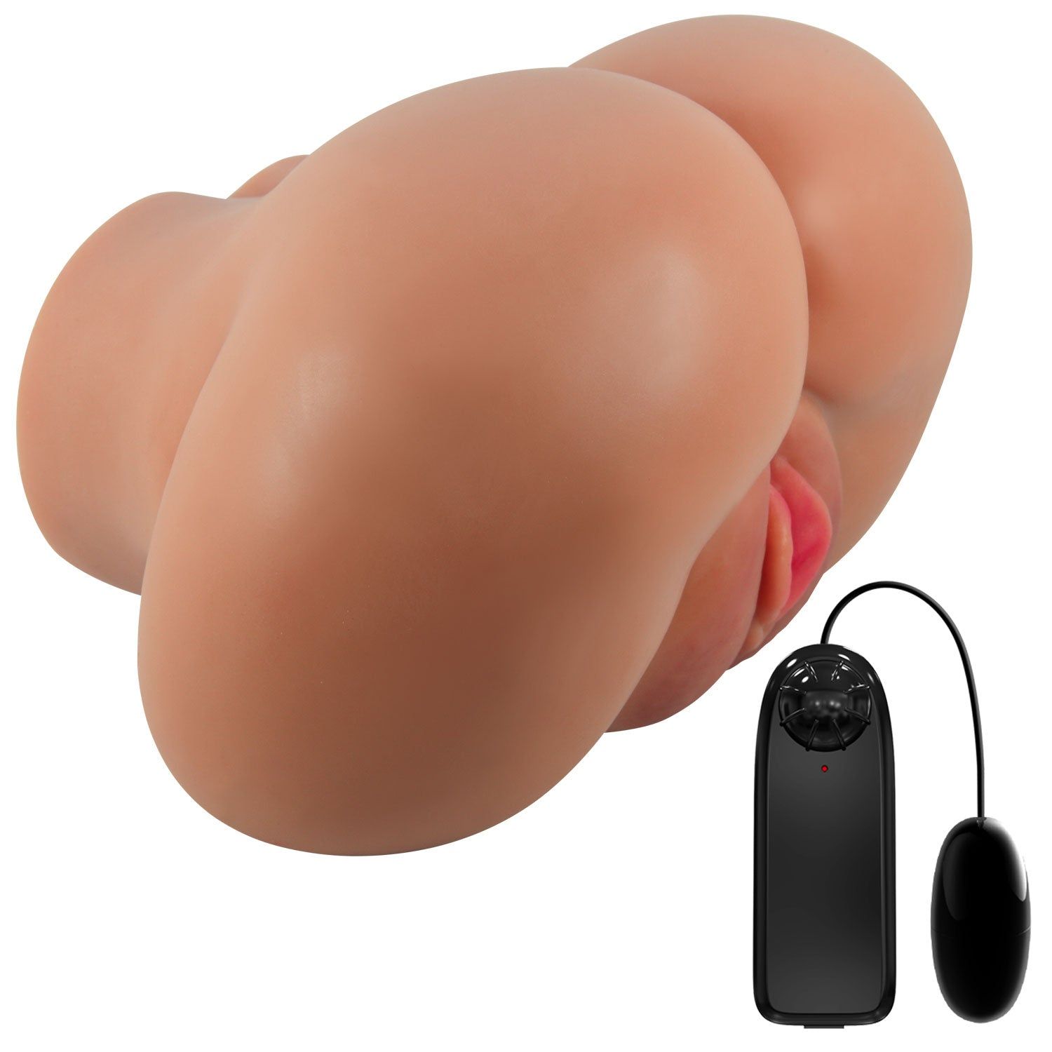 Masturbator mit Vibrator und Fernbedienung.