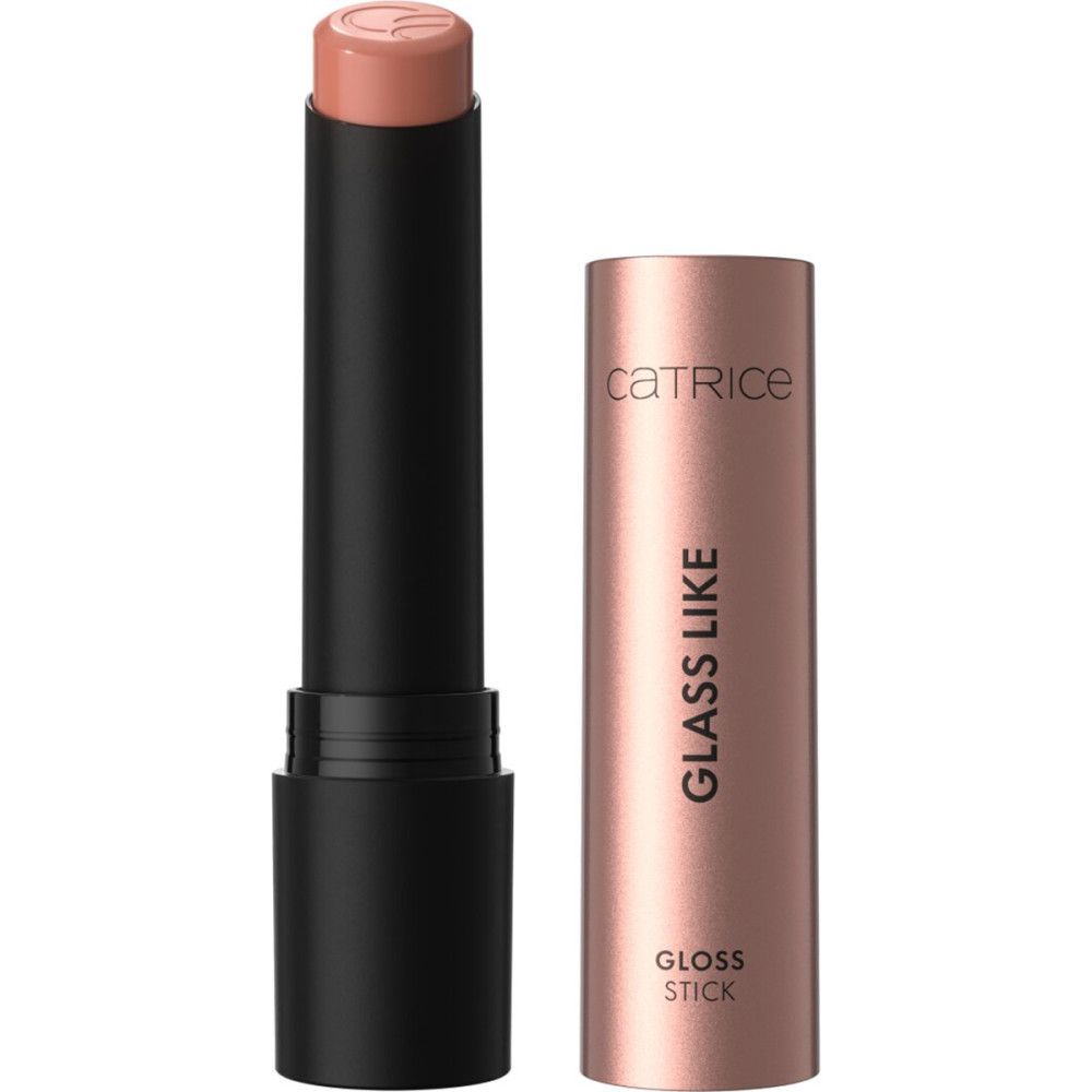 Lippenstift-Stick und separate Hülse. Aufschrift: CATRICE, GLASS LIKE, GLOSS STICK.