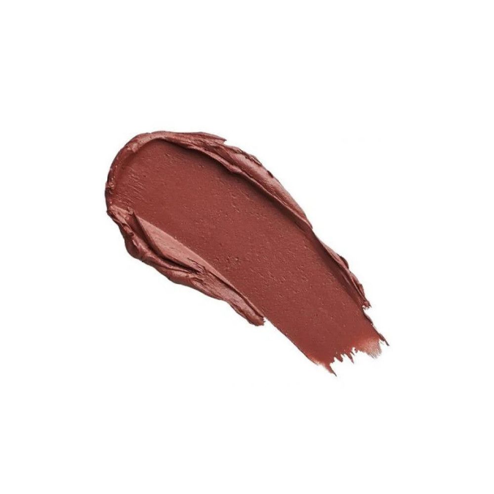 Brauner Lippenstift-Abstrich. Textur sichtbar, unregelmäßig.