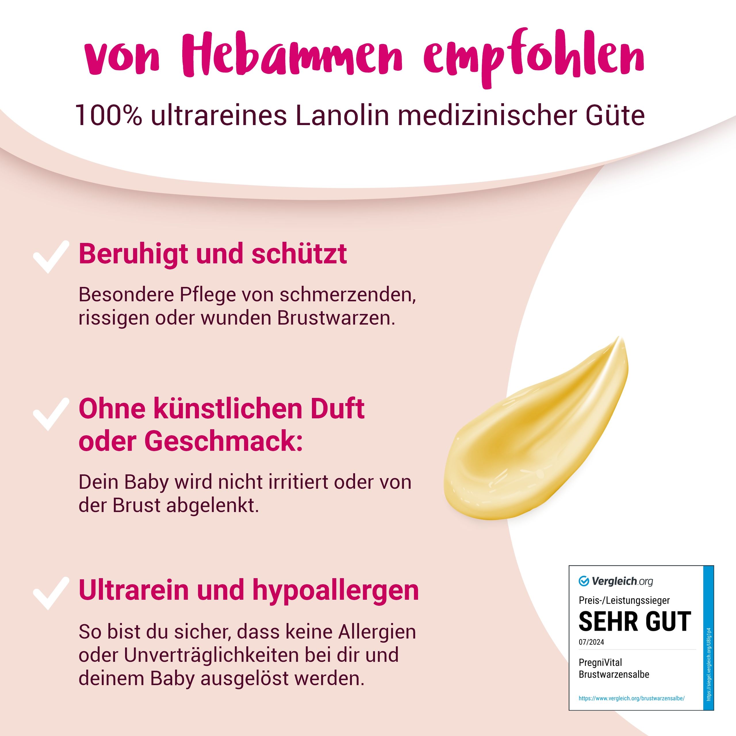 Lanolin Brustwarzensalbe - von PregniVital®