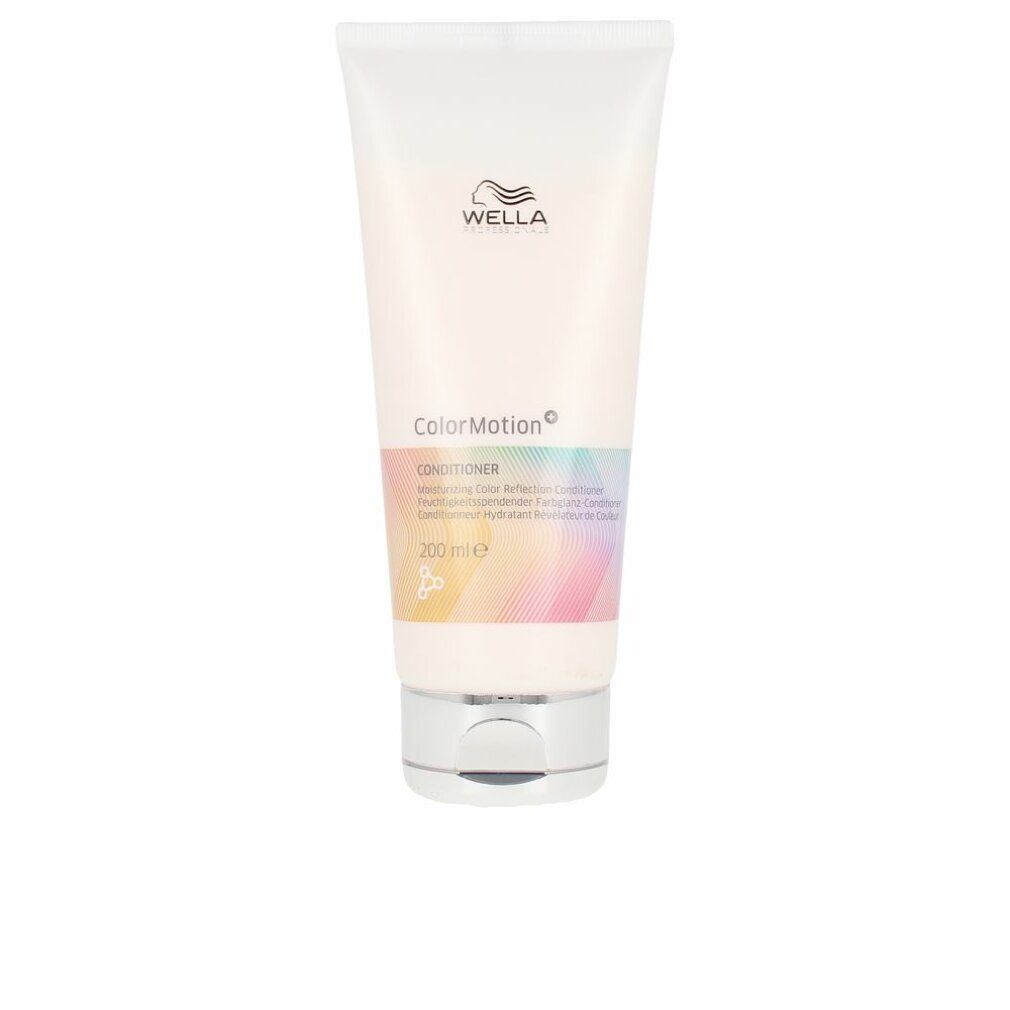 Weiße Tube Wella Color Motion Conditioner. Silberner Deckel. Produktname und Marke deutlich sichtbar.