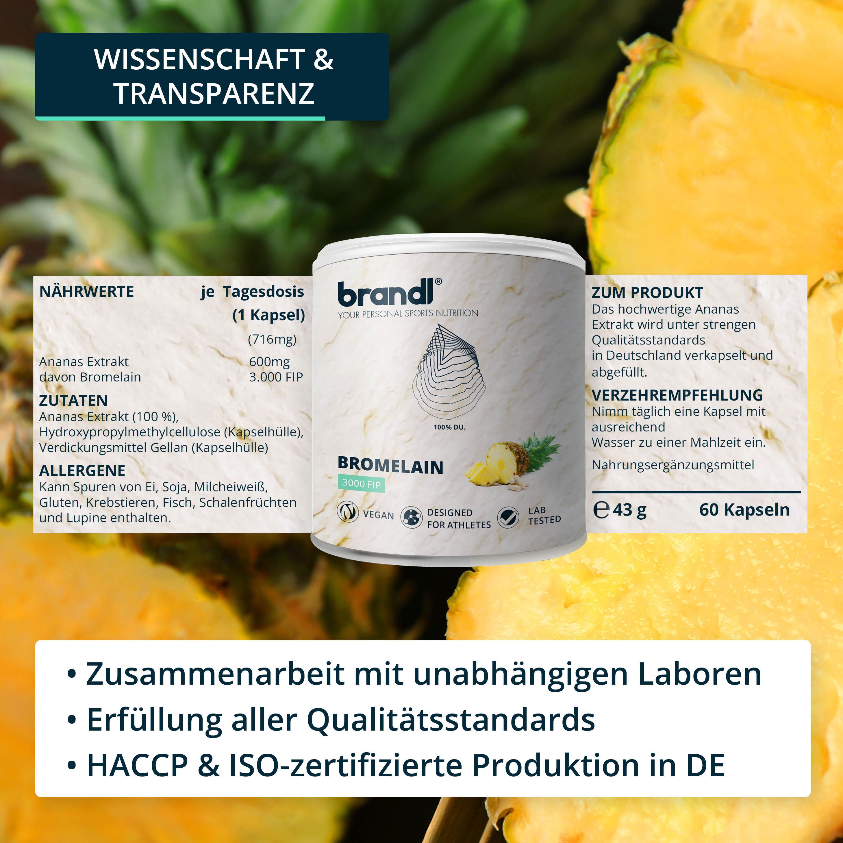 brandl® Bromelain | Natürliche Enzyme aus der Ananas 60 St - Shop Apotheke
