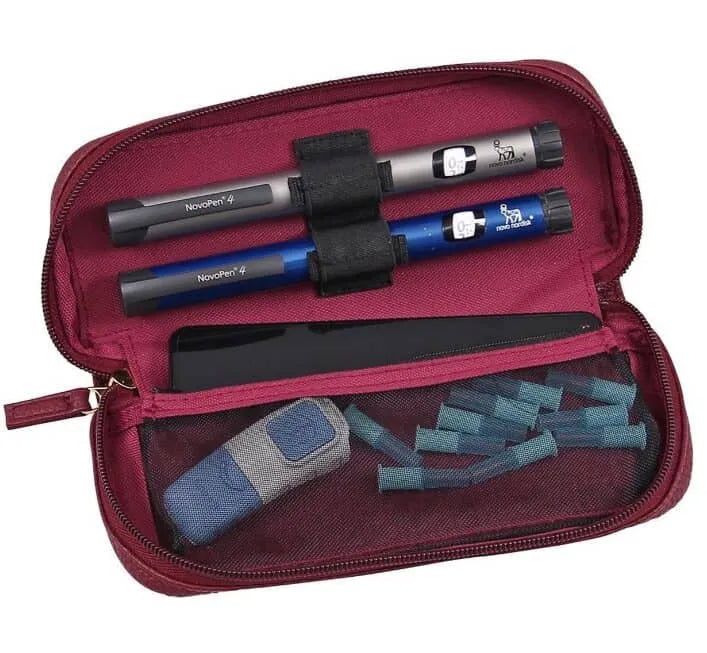 Pen Clutch Diabetestasche - Insulin Pen Etui für unterwegs - für Zuhause - Rot