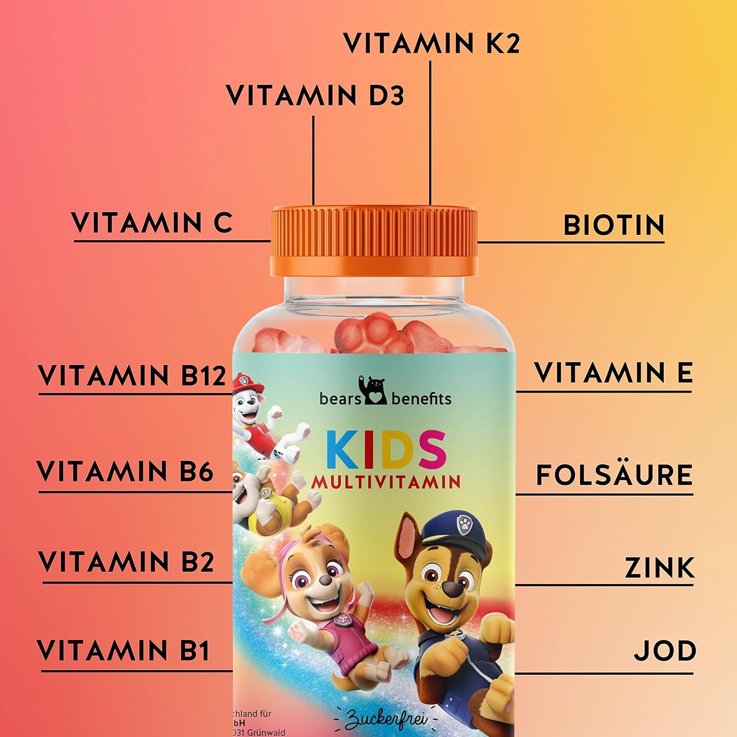 Bears with Benefits PAW Patrol Kinder Multivitamin Gummibärchen