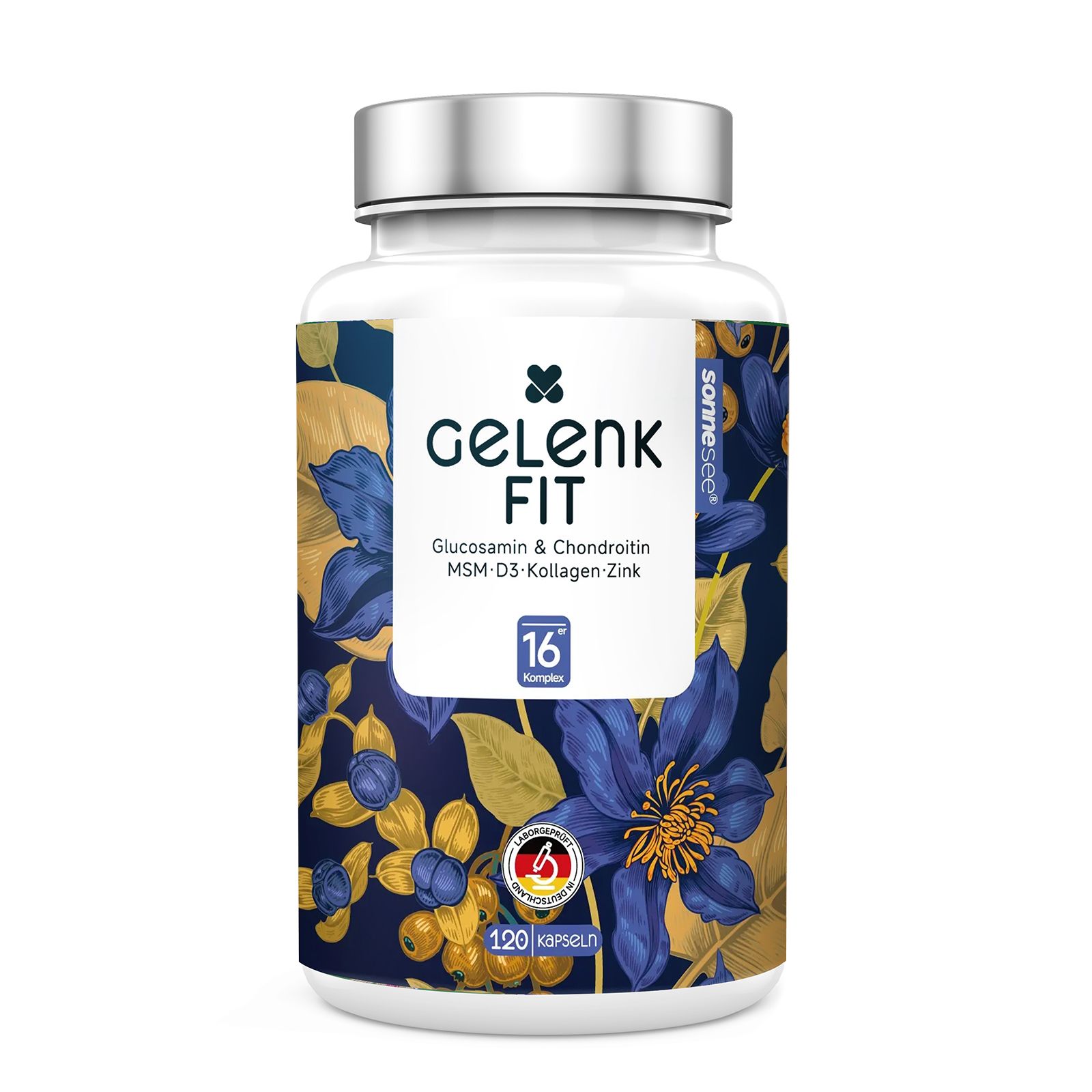 Gelenk Fit Kapseln mit Glucosamin, Chondroitin, MSM-D3, Kollagen und Zink. 120 Kapseln.