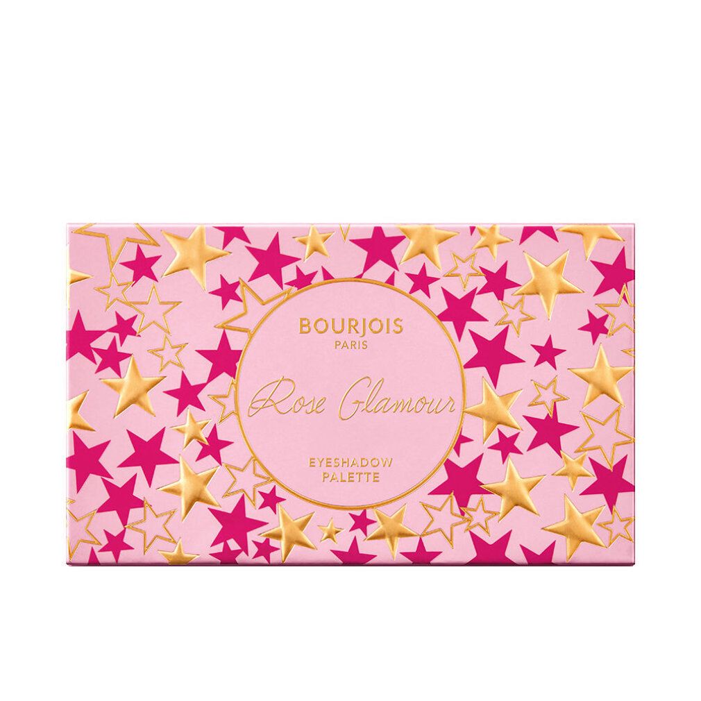 Geschlossene Lidschattenpalette. Rosa Verpackung mit Sternenmuster und Produktnamen. Marke: Bourjois Paris.
