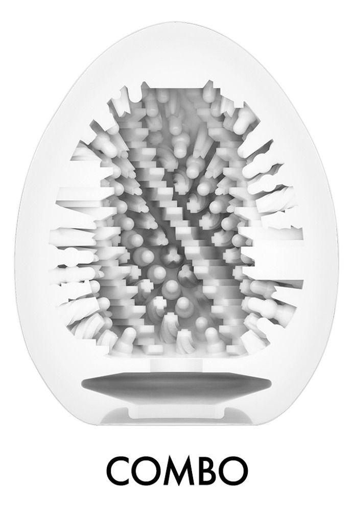 TENGA Egg Combo Masturbator: Innenseite mit Noppen und Rillen.