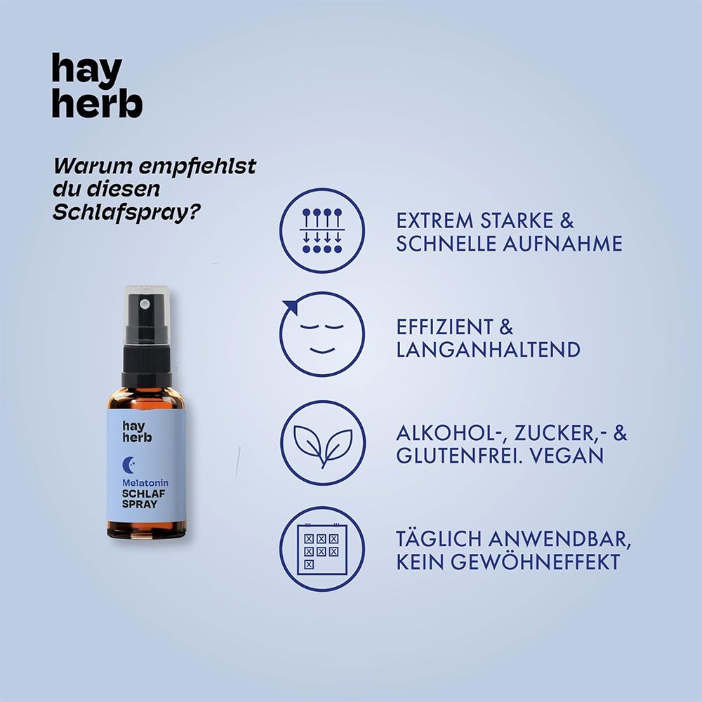 hay herb Melatonin Schlaf Spray