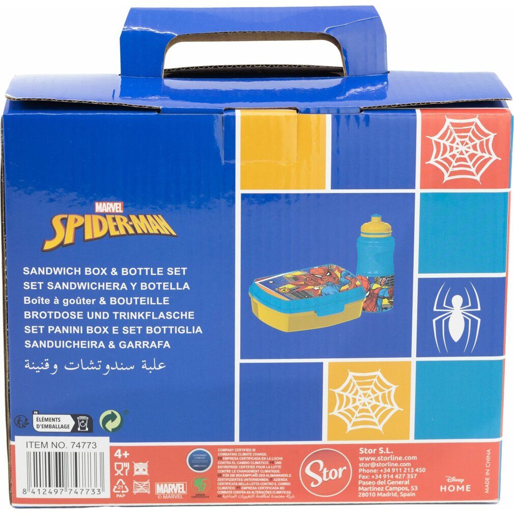 Spiderman 2-teiliges flaschen- und sandwichmaker-set