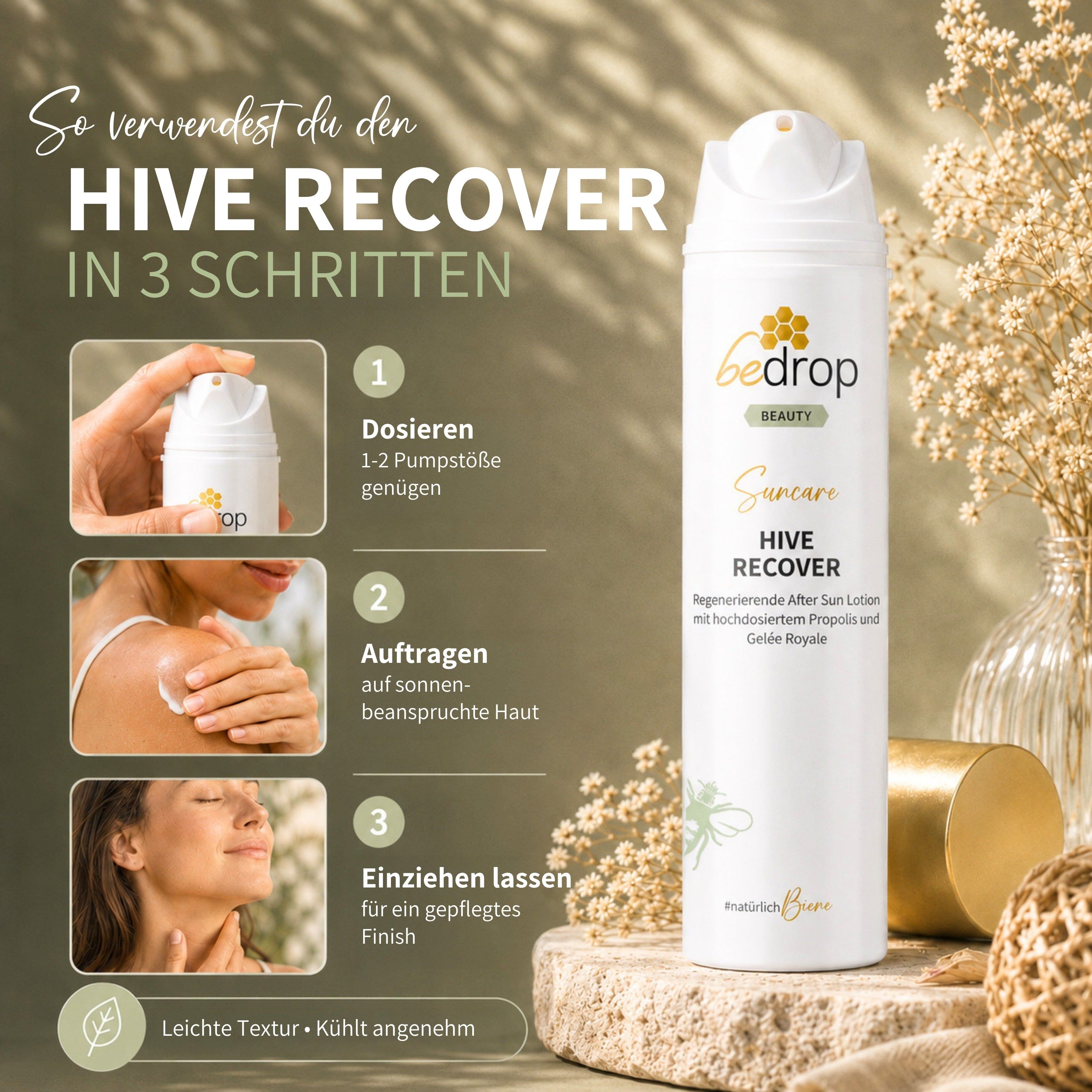 HIVE RECOVER - regenerierende After Sun Lotion mit hochdosiertem Gelée Royale & Propolis