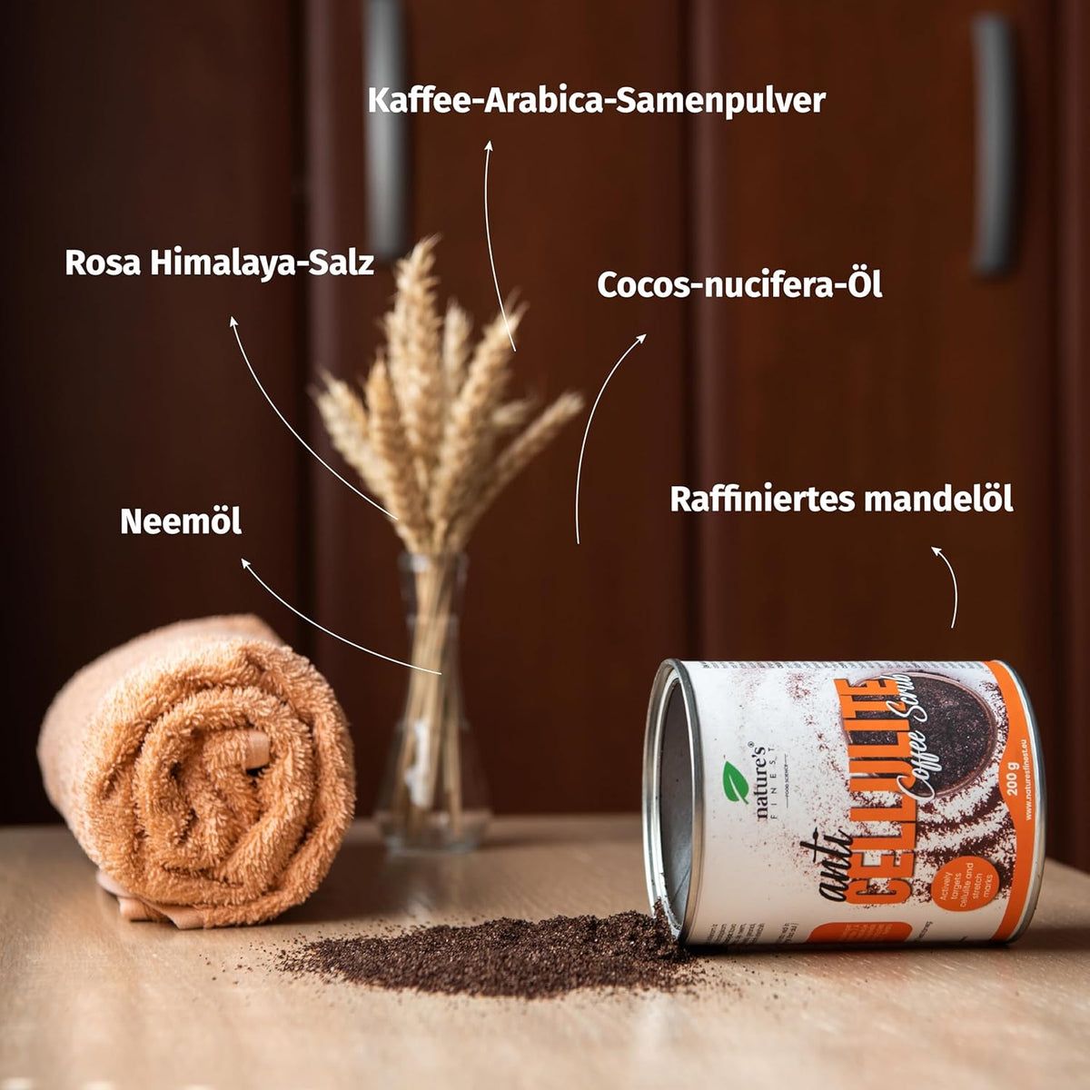 Nature's Finest Anti Cellulite Coffee Scrub - Kaffee-Peeling gegen Cellulite