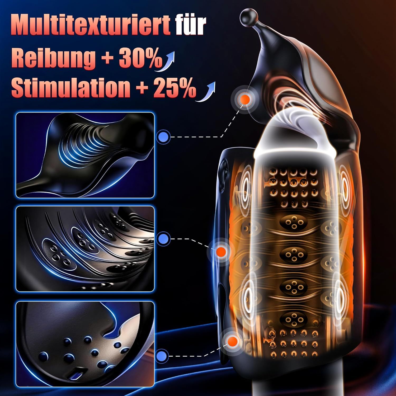 Tagnaff Masturbieren für Männer Handfrei Penis und Hoden Vibrator