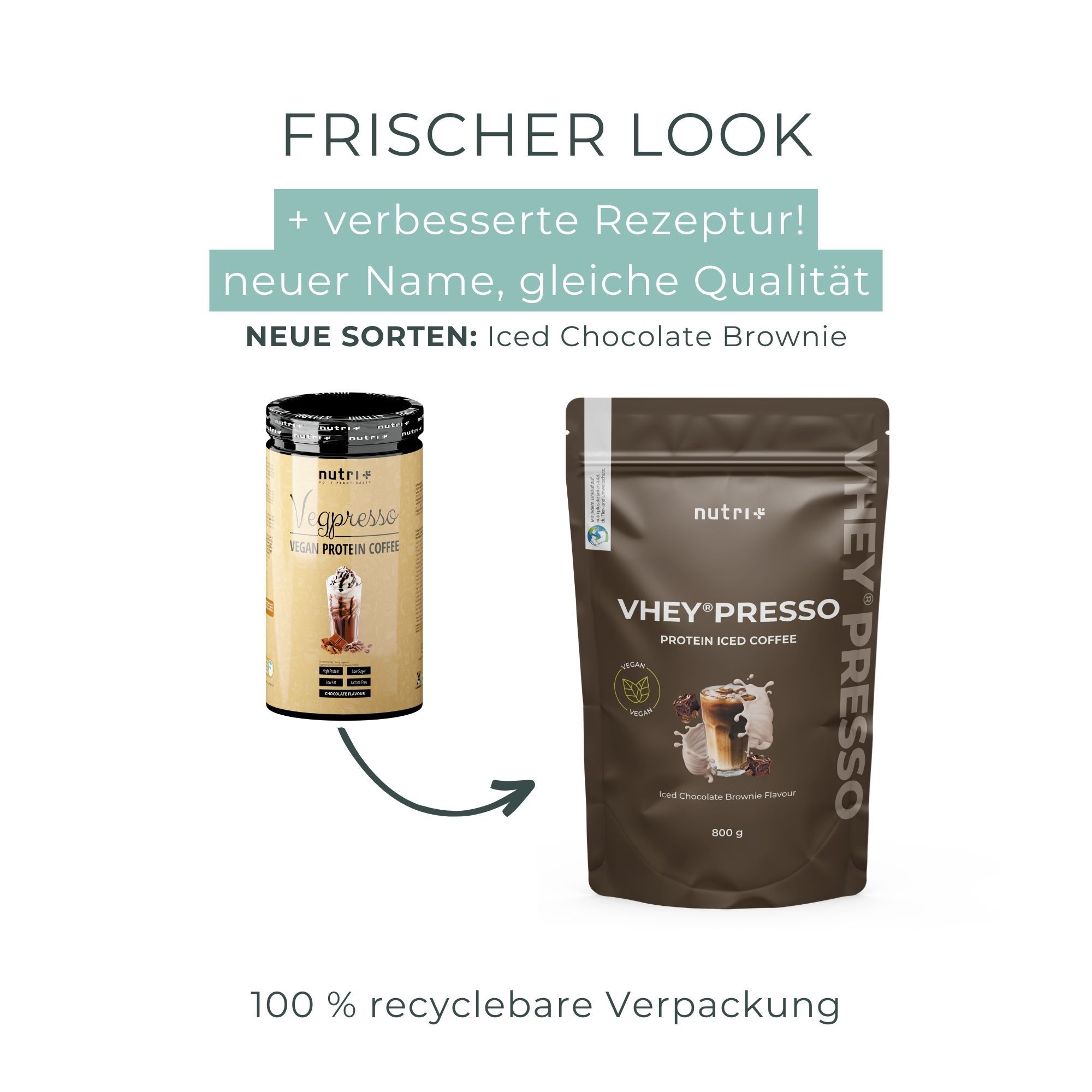 nutri+ Proteinkaffee Vegan - Vheypresso 800g