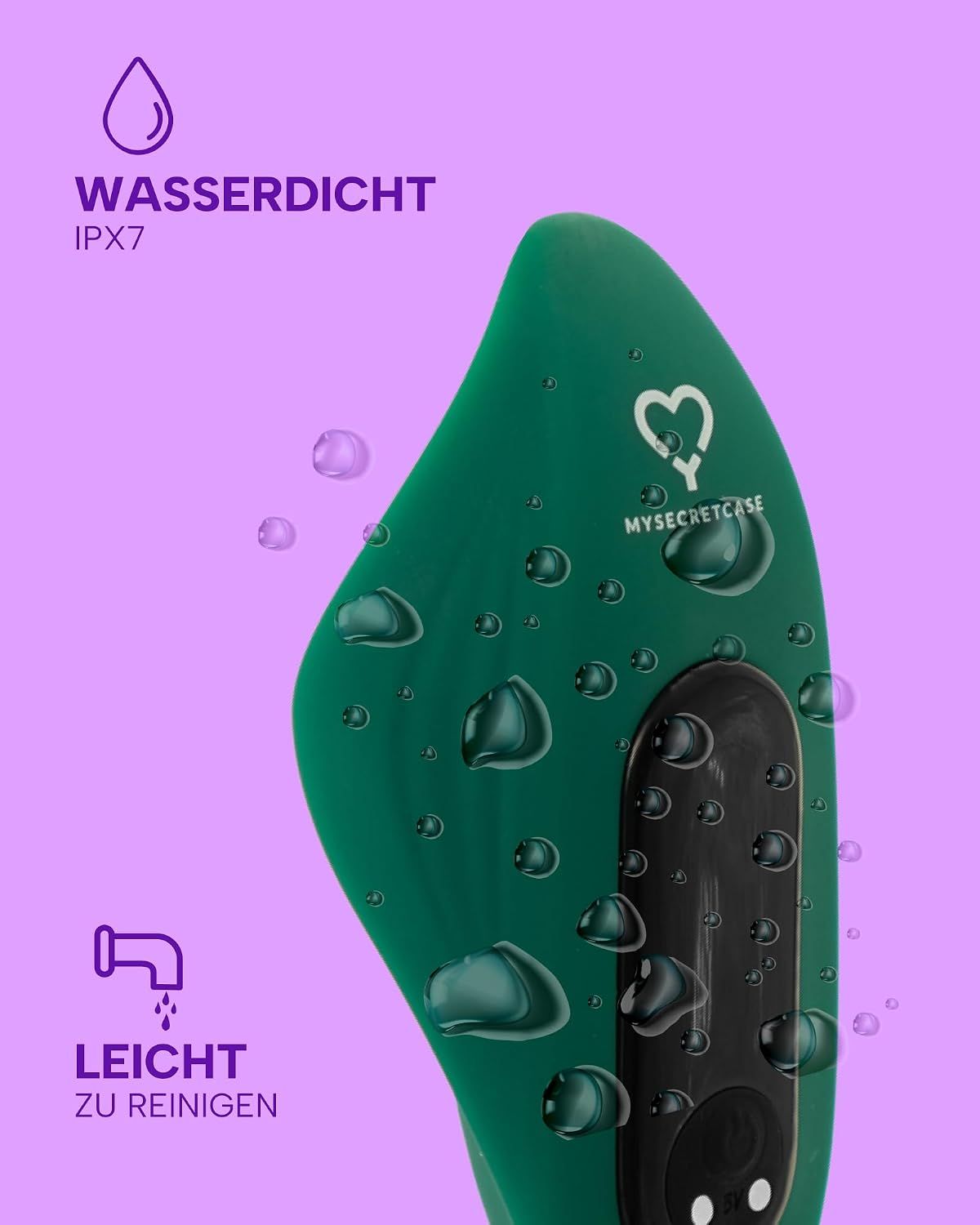 Schwarzer Vibrator mit 9 Vibrationsmodi und detaillierter Darstellung der inneren Mechanik.